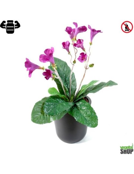 Fleur X12 streptocarpus violet Plante artificielle ignifuge anti feu vegetal shop