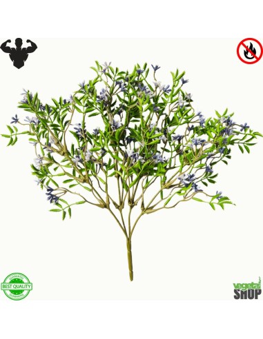 Myrtle Flower bush bleu 30 cm Plante artificiel ignifuge