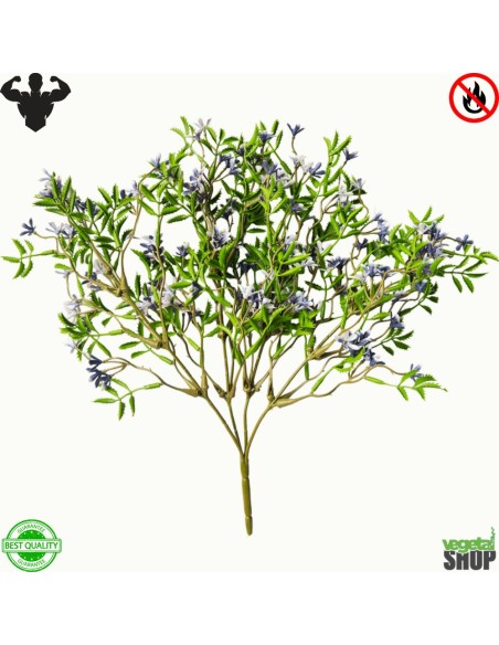 Myrtle Flower bush bleu 30 cm Plante artificiel ignifuge