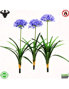 Agapanthus blue 85 cm Lot de 3 plante artificiel ignifuge vegetal shop