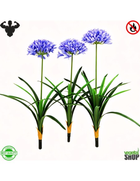 Agapanthus blue 85 cm Lot de 3 plante artificiel ignifuge vegetal shop