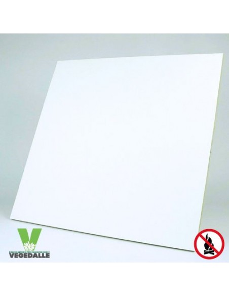 Dalle blanche faux-plafond lot 40 ANTI-FEU ignifugé 60x60 Norme A1 NF CEE Vegetal Shop