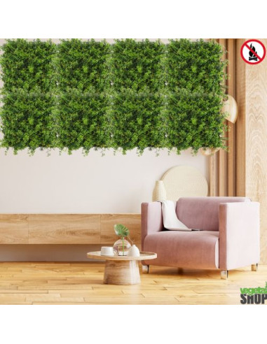 LOT 10+1 offert Mur végétal ignifugé BALIA 1M2 artificiel décoration restaurant magasin ignifugé anti FEU UV vegetal shop