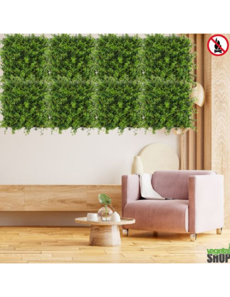 LOT 10+1 offert Mur végétal ignifugé BALIA 1M2 artificiel décoration restaurant magasin ignifugé anti FEU UV vegetal shop