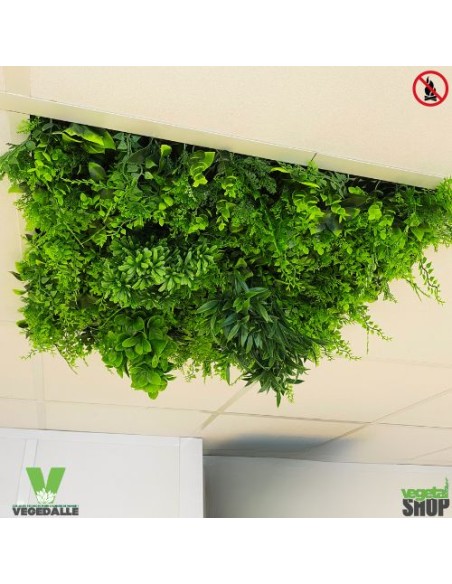 Plafond Lot 5 Dalle végétale VEGEDALLE VERDA PREMIUM Vert 60/60cm ANTI FEU IGNIFUGÉ artificiel vegetal shop
