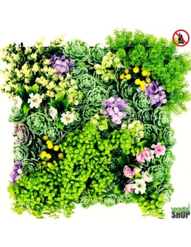 Tableau cadre FLEUR artificiel SUCCULIA 50cm ignifugé décoration institut beaute esthetique salon coiffure anti UV vegetal shop