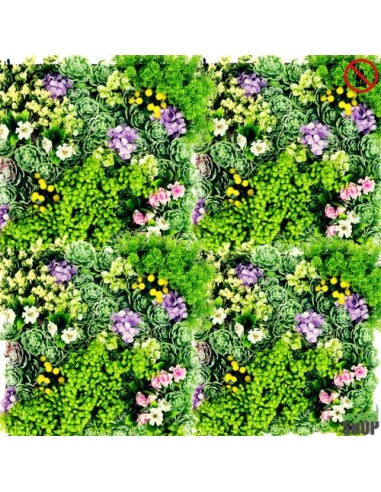 Mur de FLEUR SUCCULIA 1M2 décoration institut beaute esthetisme anti UV extérieur vegetal shop