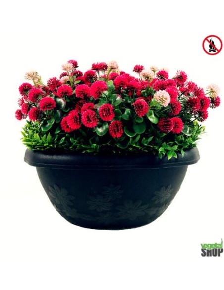 Jardinière fleurs artificielles 10+1 offert ANTI-UV Ignifugé L40cm vegetal shop