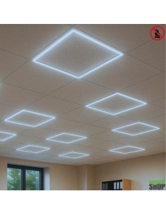 Dalle LED blanche FROID Lot 2 pour faux-plafond ignifugé 60x60 Vegetal Shop
