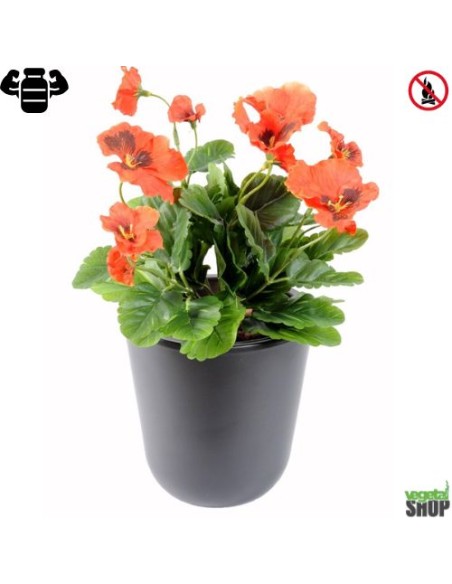 Fleur X12 pensée orange Plante artificielle ignifuge anti feu vegetal shop